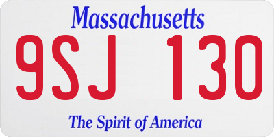 MA license plate 9SJ130