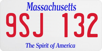 MA license plate 9SJ132