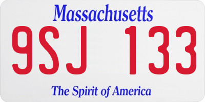 MA license plate 9SJ133