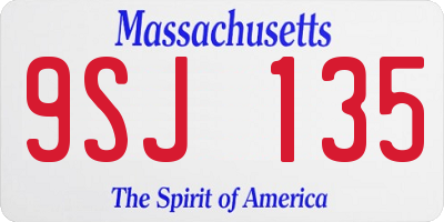 MA license plate 9SJ135