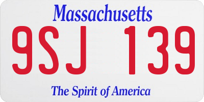 MA license plate 9SJ139