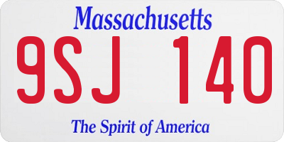 MA license plate 9SJ140
