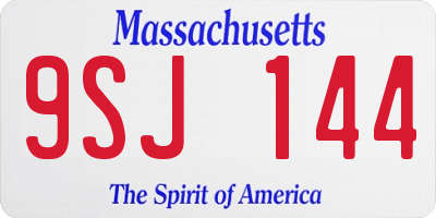 MA license plate 9SJ144
