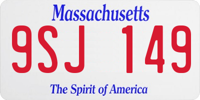 MA license plate 9SJ149