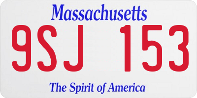 MA license plate 9SJ153