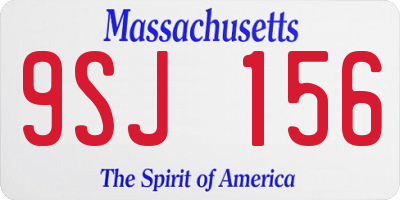 MA license plate 9SJ156
