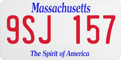 MA license plate 9SJ157