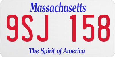 MA license plate 9SJ158