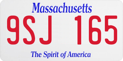 MA license plate 9SJ165