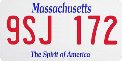 MA license plate 9SJ172
