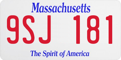 MA license plate 9SJ181