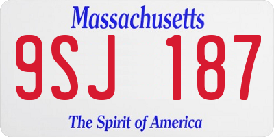 MA license plate 9SJ187