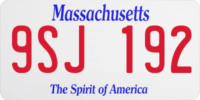 MA license plate 9SJ192