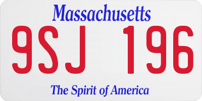 MA license plate 9SJ196