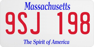 MA license plate 9SJ198