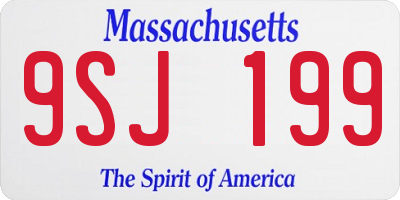 MA license plate 9SJ199