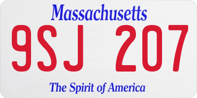 MA license plate 9SJ207