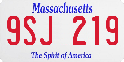 MA license plate 9SJ219