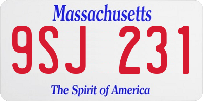 MA license plate 9SJ231