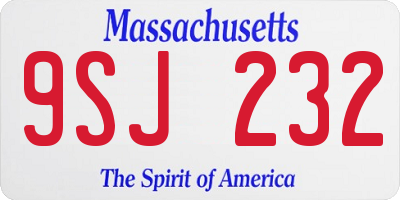 MA license plate 9SJ232