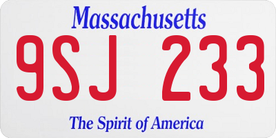 MA license plate 9SJ233