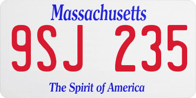 MA license plate 9SJ235
