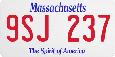 MA license plate 9SJ237