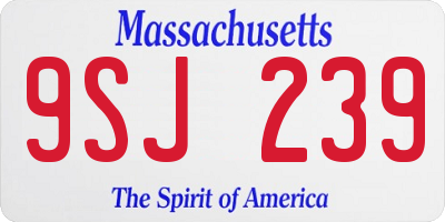 MA license plate 9SJ239