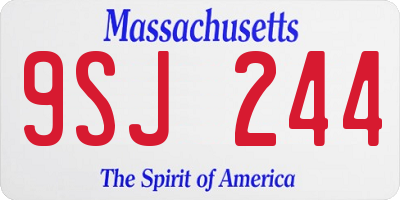 MA license plate 9SJ244