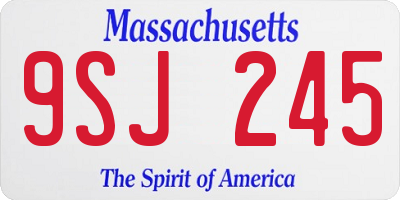 MA license plate 9SJ245