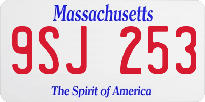 MA license plate 9SJ253