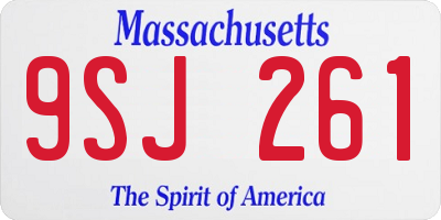 MA license plate 9SJ261