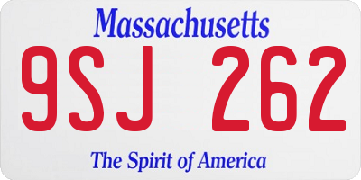 MA license plate 9SJ262