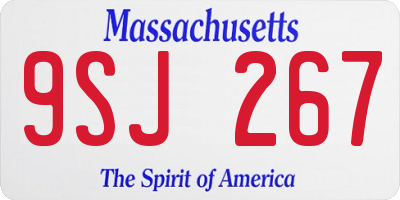 MA license plate 9SJ267