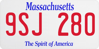 MA license plate 9SJ280