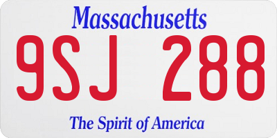MA license plate 9SJ288