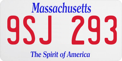 MA license plate 9SJ293