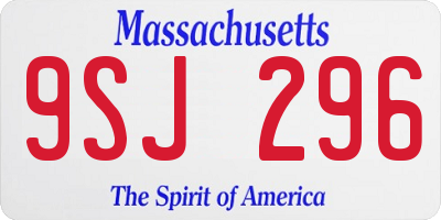 MA license plate 9SJ296