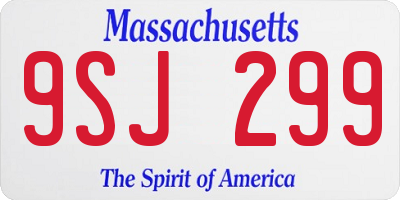 MA license plate 9SJ299