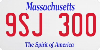 MA license plate 9SJ300