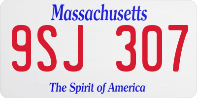 MA license plate 9SJ307