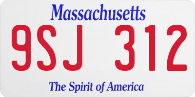 MA license plate 9SJ312
