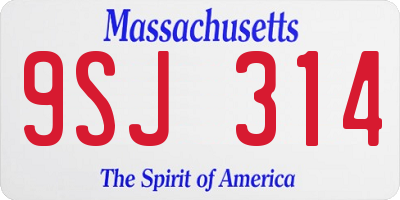 MA license plate 9SJ314