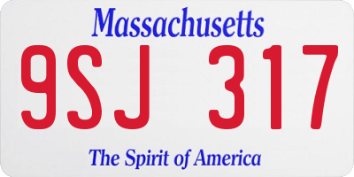 MA license plate 9SJ317