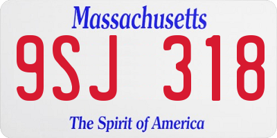 MA license plate 9SJ318