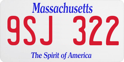 MA license plate 9SJ322