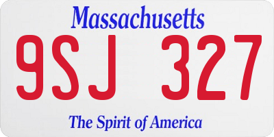 MA license plate 9SJ327