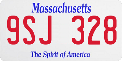 MA license plate 9SJ328