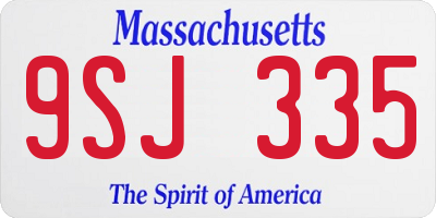 MA license plate 9SJ335