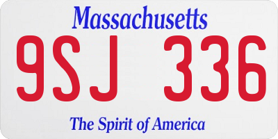 MA license plate 9SJ336